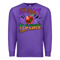 Purple spooky teacher Premium Sweatshirt - BundleAndBundleShop