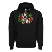 Black christmas cows with tree Zipper Hoodie - RanaPortraitStore