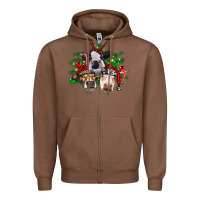 Chestnut christmas cows with tree Zipper Hoodie - RanaPortraitStore