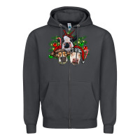 Smoke christmas cows with tree Zipper Hoodie - RanaPortraitStore