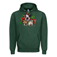 Sports Green christmas cows with tree Zipper Hoodie - RanaPortraitStore
