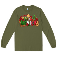 Army Green viva mexico Long Sleeve Tee - Zillion Design Studio