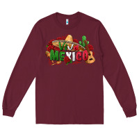 Burgundy viva mexico Long Sleeve Tee - Zillion Design Studio