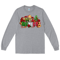 Heather Grey viva mexico Long Sleeve Tee - Zillion Design Studio