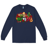 Navy viva mexico Long Sleeve Tee - Zillion Design Studio