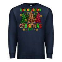 Navy rocking around the christmas tree Premium Sweatshirt - AdoDesignShop