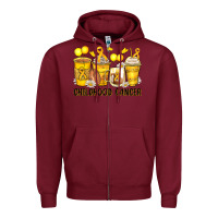 Burgundy childhood cancer coffee cups Zipper Hoodie - Zillion Design Studio