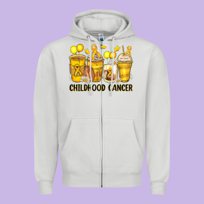 Childhood Cancer Coffee Cups Zipper Hoodie Designed By Zillion Design Studio