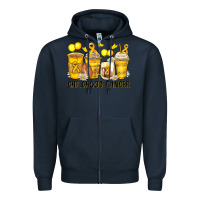 Navy childhood cancer coffee cups Zipper Hoodie - Zillion Design Studio