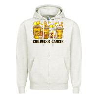 Oatmeal Heather childhood cancer coffee cups Zipper Hoodie - Zillion Design Studio