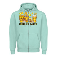 Seafoam childhood cancer coffee cups Zipper Hoodie - Zillion Design Studio