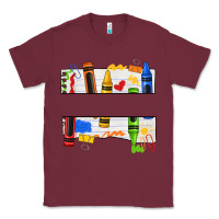 Burgundy custom teacher name crayon Classic Tee - texasbilliewilder