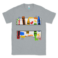 Heather Grey custom teacher name crayon Classic Tee - texasbilliewilder