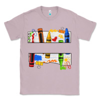 Lilac custom teacher name crayon Classic Tee - texasbilliewilder