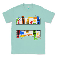 Seafoam custom teacher name crayon Classic Tee - texasbilliewilder