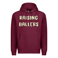 Burgundy raising ballers Premium Hoodie - MaliasSmallBusiness