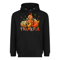 Black thankful pumpkins and turkey Heavyweight Hoodie - AdoDesignShop