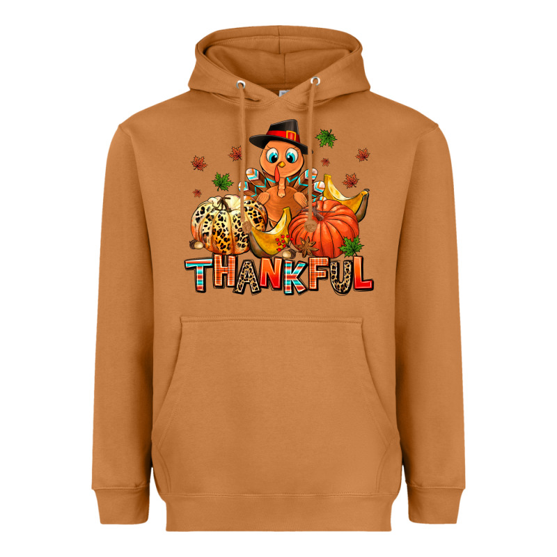 Thankful Pumpkins And Turkey Heavyweight Hoodie by AdoDesignShop | Teevron