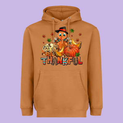Thankful Pumpkins And Turkey Heavyweight Hoodie Designed By Adodesignshop