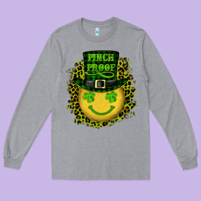 Long Sleeve Tee st. patrick's day pinch proof lucky face