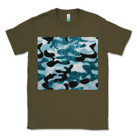 Army Green blue camouflage glitter Classic Tee - BarkalooDesign