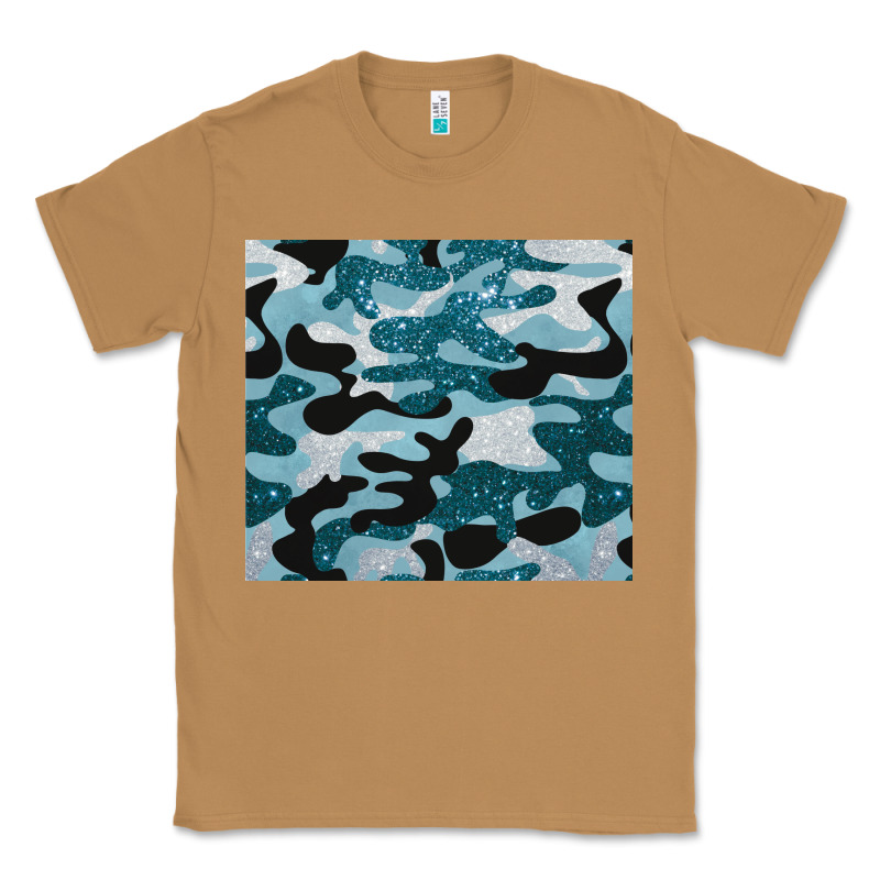 Blue Camouflage Glitter Classic Tee by BarkalooDesign | Teevron