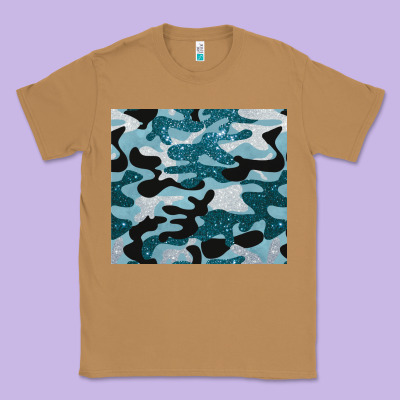 Blue Camouflage Glitter Classic Tee Designed By Barkaloodesign