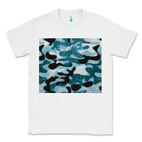 White blue camouflage glitter Classic Tee - BarkalooDesign