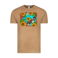 Vintage Camel western sunflowers turquoise cowhide  tooled leather Vintage Tee - BarkalooDesign