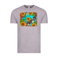 Vintage Zinc western sunflowers turquoise cowhide  tooled leather Vintage Tee - BarkalooDesign