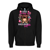 Black just minding my balloon business messy bun Zipper Hoodie - texasbilliewilder