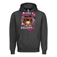 Charcoal Heather just minding my balloon business messy bun Zipper Hoodie - texasbilliewilder