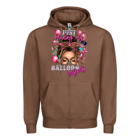 Chestnut just minding my balloon business messy bun Zipper Hoodie - texasbilliewilder