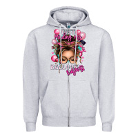 Heather Grey just minding my balloon business messy bun Zipper Hoodie - texasbilliewilder