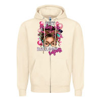 Sandshell just minding my balloon business messy bun Zipper Hoodie - texasbilliewilder