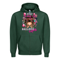 Sports Green just minding my balloon business messy bun Zipper Hoodie - texasbilliewilder