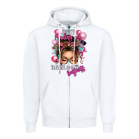 White just minding my balloon business messy bun Zipper Hoodie - texasbilliewilder