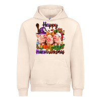 Sandshell Happy Hallothanksmas Pigs Urban Hoodie - NancyCooperArtShop