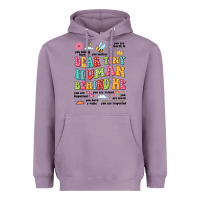 Lavender customized teacher dear tiny human behind me back Heavyweight Hoodie - JahusDesignShop