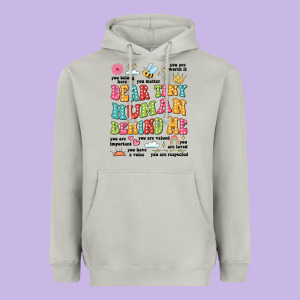 Customized Teacher Dear Tiny Human Behind Me Back Heavyweight Hoodie Designed By Jahusdesignshop