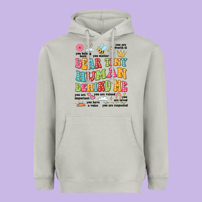 Customized Teacher Dear Tiny Human Behind Me Back Heavyweight Hoodie Designed By Jahusdesignshop