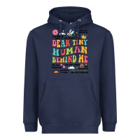 Navy customized teacher dear tiny human behind me back Heavyweight Hoodie - JahusDesignShop
