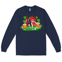 Navy st. patrick's day roosters let's get lucked up Long Sleeve Tee - RanaPortraitStore