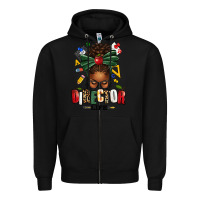 Black director life afro messy bun Zipper Hoodie - texasbilliewilder