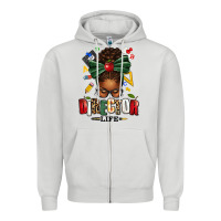 Dove Grey director life afro messy bun Zipper Hoodie - texasbilliewilder