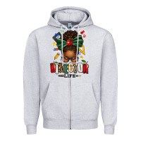 Heather Grey director life afro messy bun Zipper Hoodie - texasbilliewilder