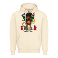 Sandshell director life afro messy bun Zipper Hoodie - texasbilliewilder