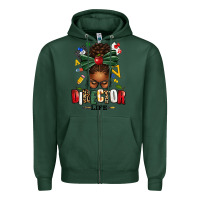 Sports Green director life afro messy bun Zipper Hoodie - texasbilliewilder
