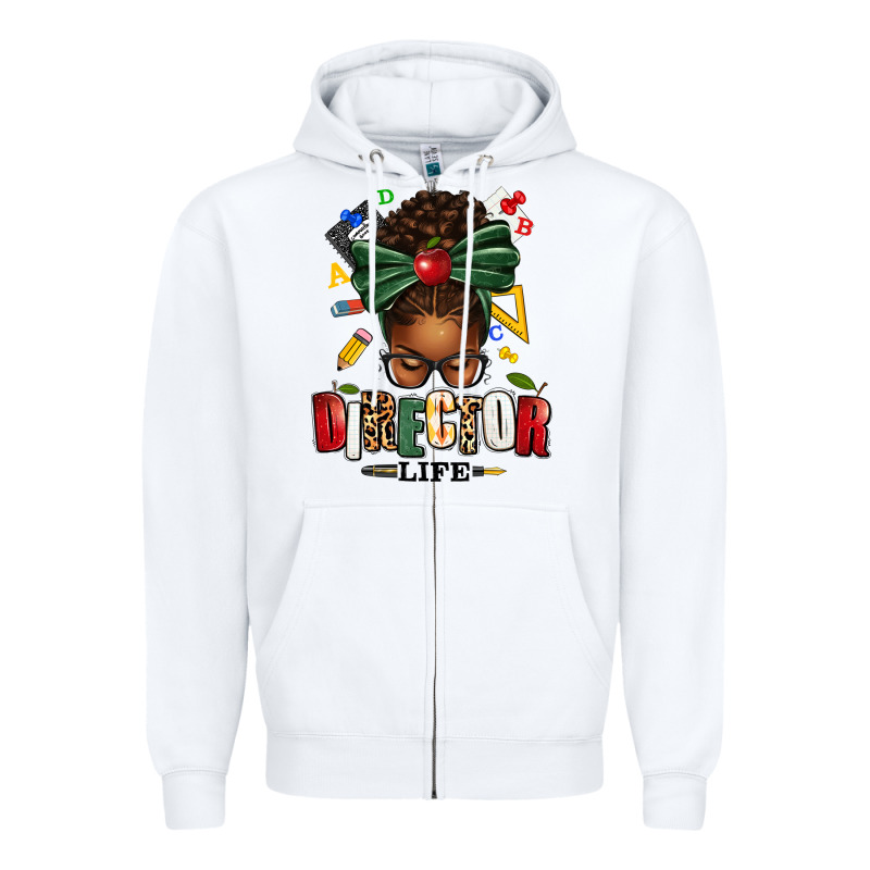 Director Life Afro Messy Bun Zipper Hoodie by texasbilliewilder | Teevron