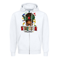White director life afro messy bun Zipper Hoodie - texasbilliewilder